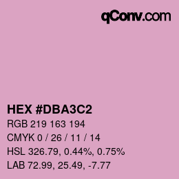 Color code: HEX #DBA3C2 | qconv.com