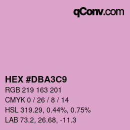 Color code: HEX #DBA3C9 | qconv.com