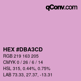 颜色代码: HEX #DBA3CD | qconv.com