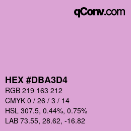 カラーコード: HEX #DBA3D4 | qconv.com