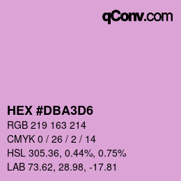 Color code: HEX #DBA3D6 | qconv.com