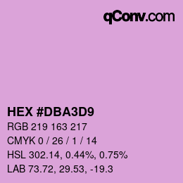 カラーコード: HEX #DBA3D9 | qconv.com