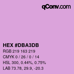 カラーコード: HEX #DBA3DB | qconv.com