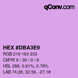 Color code: HEX #DBA3E9 | qconv.com