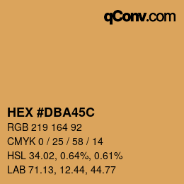 Color code: HEX #DBA45C | qconv.com