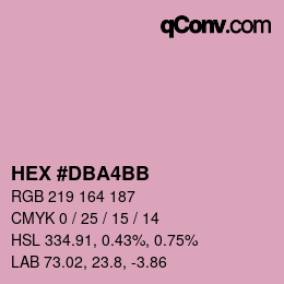 颜色代码: HEX #DBA4BB | qconv.com