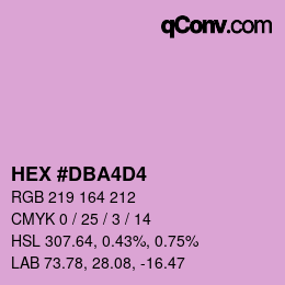 カラーコード: HEX #DBA4D4 | qconv.com