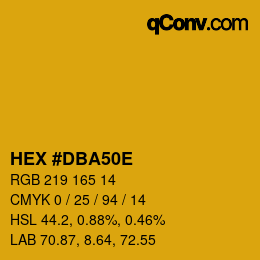 Color code: HEX #DBA50E | qconv.com