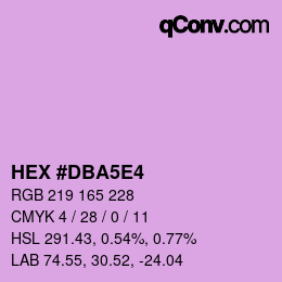 Color code: HEX #DBA5E4 | qconv.com