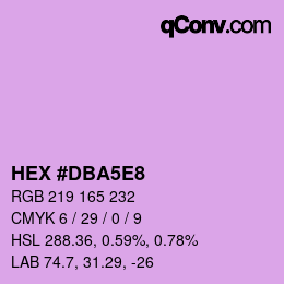 Color code: HEX #DBA5E8 | qconv.com