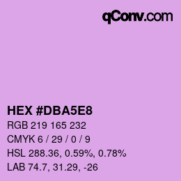 カラーコード: HEX #DBA5E8 | qconv.com