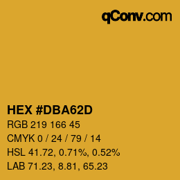 カラーコード: HEX #DBA62D | qconv.com