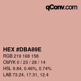 Color code: HEX #DBA89E | qconv.com