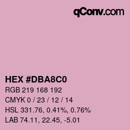 颜色代码: HEX #DBA8C0 | qconv.com