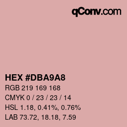 カラーコード: HEX #DBA9A8 | qconv.com