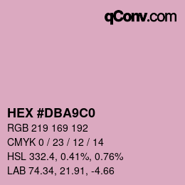Color code: HEX #DBA9C0 | qconv.com