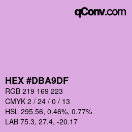 Color code: HEX #DBA9DF | qconv.com