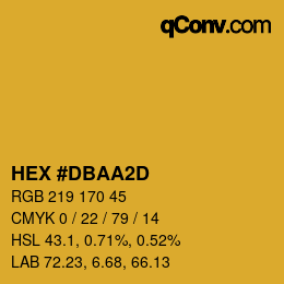 カラーコード: HEX #DBAA2D | qconv.com