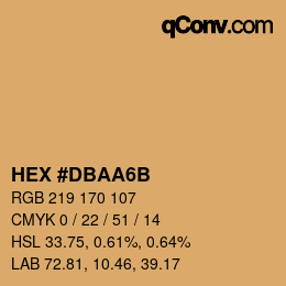 Color code: HEX #DBAA6B | qconv.com