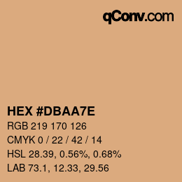 Color code: HEX #DBAA7E | qconv.com