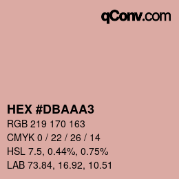 Color code: HEX #DBAAA3 | qconv.com