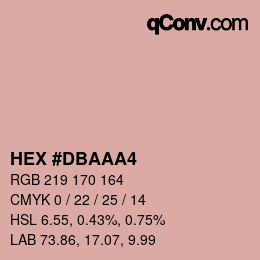 颜色代码: HEX #DBAAA4 | qconv.com