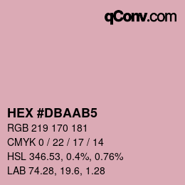 颜色代码: HEX #DBAAB5 | qconv.com