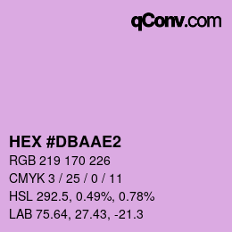 カラーコード: HEX #DBAAE2 | qconv.com
