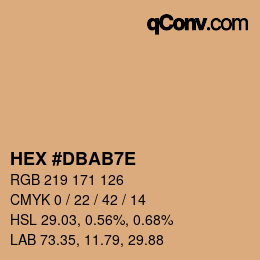 Color code: HEX #DBAB7E | qconv.com