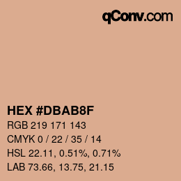 カラーコード: HEX #DBAB8F | qconv.com