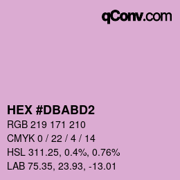 Farbcode: HEX #DBABD2 | qconv.com