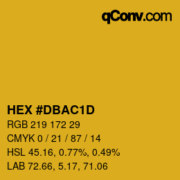 Color code: HEX #DBAC1D | qconv.com