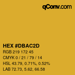 Color code: HEX #DBAC2D | qconv.com
