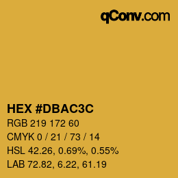 カラーコード: HEX #DBAC3C | qconv.com