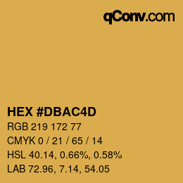 颜色代码: HEX #DBAC4D | qconv.com