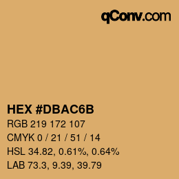 Color code: HEX #DBAC6B | qconv.com
