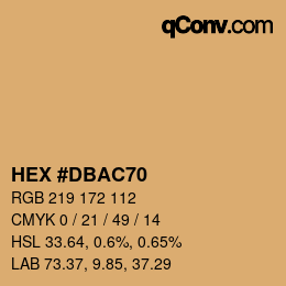 カラーコード: HEX #DBAC70 | qconv.com