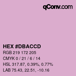 Color code: HEX #DBACCD | qconv.com