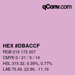 Color code: HEX #DBACCF | qconv.com