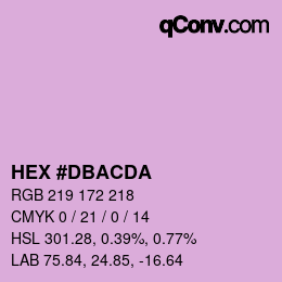 カラーコード: HEX #DBACDA | qconv.com