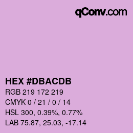 Color code: HEX #DBACDB | qconv.com