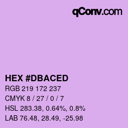 颜色代码: HEX #DBACED | qconv.com