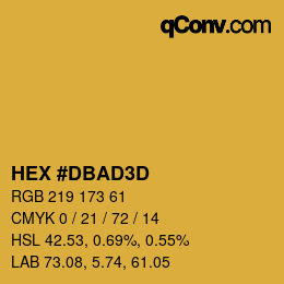 カラーコード: HEX #DBAD3D | qconv.com