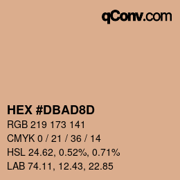 カラーコード: HEX #DBAD8D | qconv.com