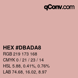 Color code: HEX #DBADA8 | qconv.com