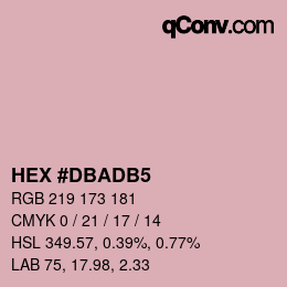Código de color: HEX #DBADB5 | qconv.com