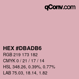 カラーコード: HEX #DBADB6 | qconv.com