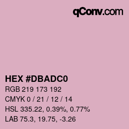 Color code: HEX #DBADC0 | qconv.com