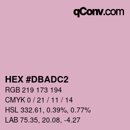Color code: HEX #DBADC2 | qconv.com