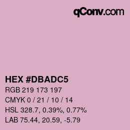 颜色代码: HEX #DBADC5 | qconv.com
